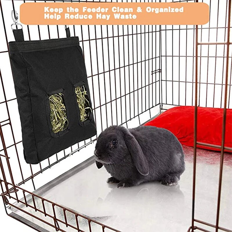 Dropshipping Hay Bag Hanging Pouch Feeder Holder Bag for Rabbit Guinea Pig Small Animals Feeding Dispenser Container House Pet
