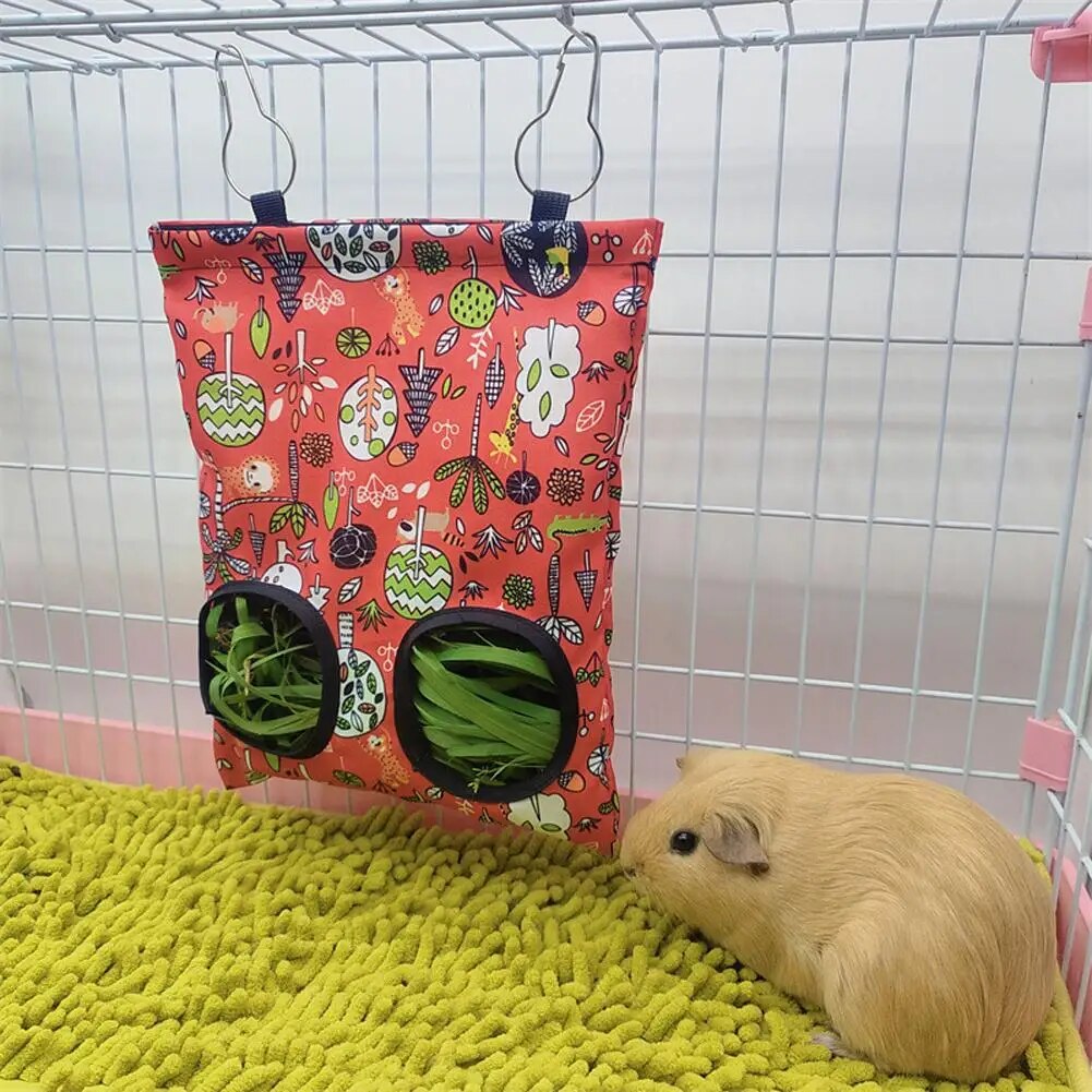 Hay Feeder Grass Feeding Bag Food Dispensers Pets Cage Accessories For Chinchilla Mole Guinea Pig Rabbit
